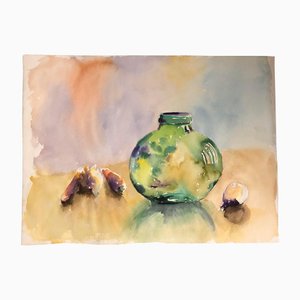 Double Sided Still Life, 1970s, Watercolor on Paper