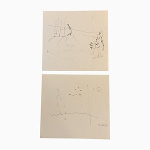 Robert Cooke, Abstract Ink Drawings, 1970s, Papier, Set de 2