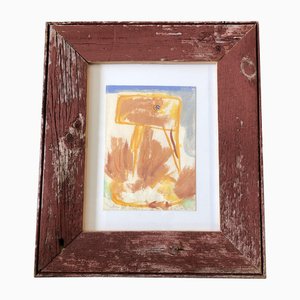 Robert Cooke, Yellow Bill Duck, Abstract Painting, Framed