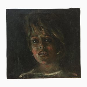 Portrait de Femme, Milieu du XXe Siècle, Peinture à l'Huile