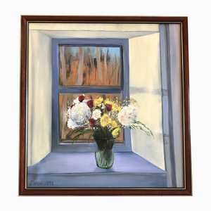 Still Life with a View, 1990s, Painting on Canvas