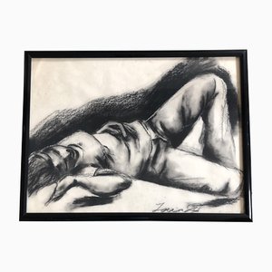 Figure, 1970s, Charcoal on Paper