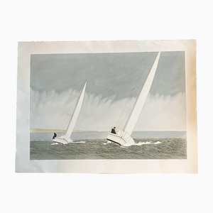 Sailboat Racing, 1980s, Etching