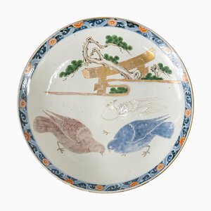 Japanese Imari Charger Decorative Plate with Pigeons