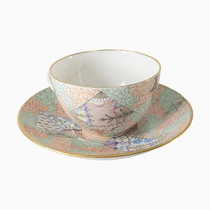 Taza de té y platillo franceses de Haviland & Co. Limoges., 1888