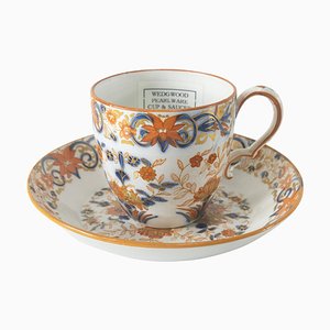 Tasse à Thé et Soucoupe Imari en Perles de Wedgwood, Set de 2