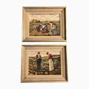 After Millet, Untitled, 1960s, Needlepoints, Set of 2