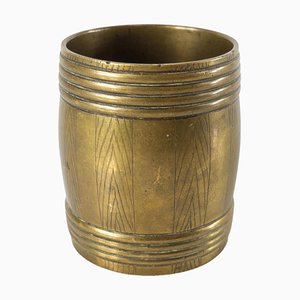 English Bronze Barrel Form Toothpick Holder