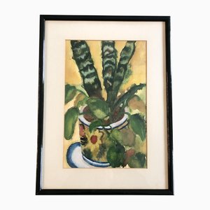 Modernist Still Life, 1970s, Watercolor on Paper, Framed