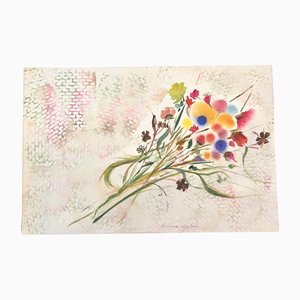 Flores, años 70, Acuarela sobre papel