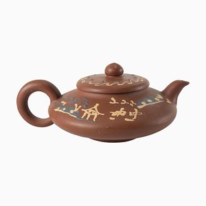 Teiera in ceramica Yixing Zisha, Cina, fine XX secolo