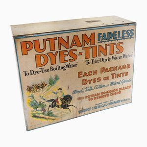 Expositor publicitario de encimera del siglo XIX para Putnam Dyes-Tints