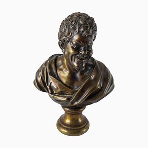 19th Century Italian Grand Tour Bronze Bust of Satyr