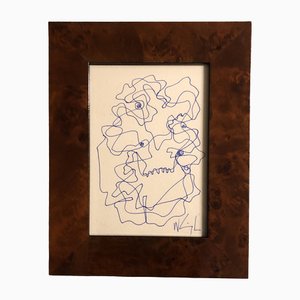 Wayne Cunningham, Dibujo abstracto, años 90, Tinta sobre papel, Enmarcado