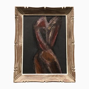 Daniel Buckler, Nudo femminile astratto modernista, anni '60, dipinto, incorniciato