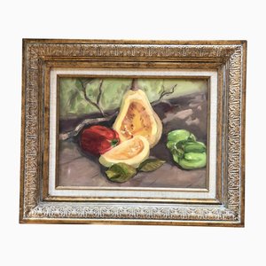 Still Life with Vegetables, 1980s, Painting on Canvas, Framed