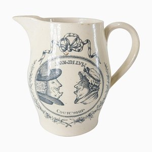 19th Century English Staffordshire Mug with Courtship and Matrimony