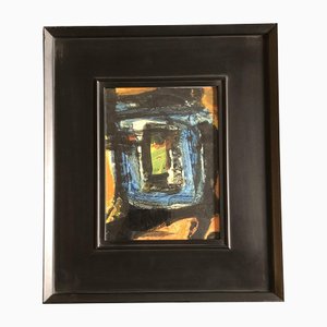 Abstract Modernist Composition, 1970s, Paint on Paper, Framed