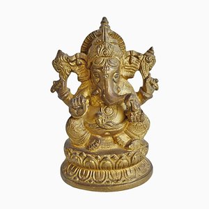 Small Vintage Brass Ganesha Figure