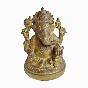 Small Vintage Brass Ganesha Figure