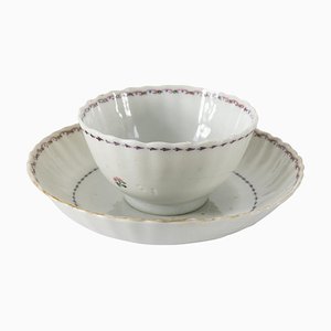 Tazza da tè con piattino in porcellana cinese Export