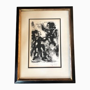 Chaim Gross, Tomblers, 1963, Lithograph, Framed