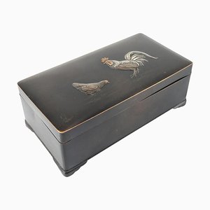 Japanische Mixed Metal Bronze Box aus dem späten 19. Jh. von Nogawa Noboru