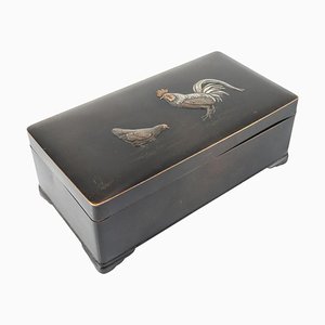 Late 19th Century Japanese Mixed Metal Bronze Box by Nogawa Noboru