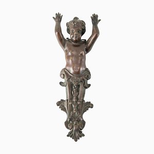 Figura de Putti de cariátide de bronce de estilo barroco renacentista