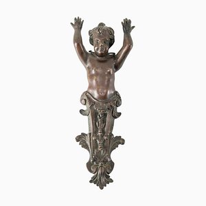 Renaissance Baroque Style Bronze Caryatid Putti Figure