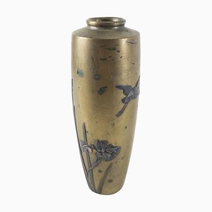 Japanische Meiji-Vase aus Messing, 19. Jh.