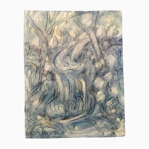 Peter Duncan, Paysage abstrait, Peinture à l'encaustique sur Papier