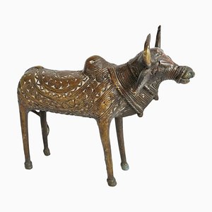 Vintage Brass Tribal India Brahma Cow