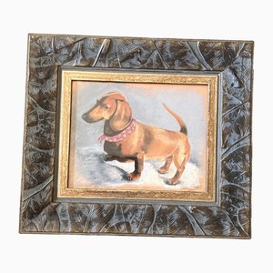 Paul Means Leaf, Dachshund, 2000s, Artwork on Paper, Framed