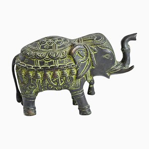 Figura de elefante de Jaipur vintage de bronce