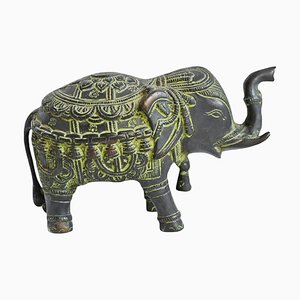 Vintage Jaipur Elefantenfigur aus Bronze