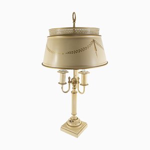 Late 20th Century Decorative Off White French Style Tole Table Lamp