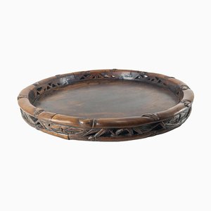 19th Century Chinese Rosewood Huanghuali and Hongmu Faux Bamboo Tray