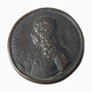 Medalla de bronce italiana de Lorenzo Medici del siglo XVIII de Antonio Selvi
