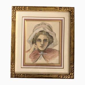 Nurse, 1910, Watercolor, Framed