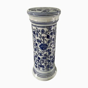 Chinoiserie Gartenhocker aus Porzellan in Blau und Weiß