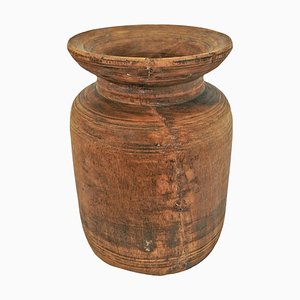Vaso in legno rustico vintage India