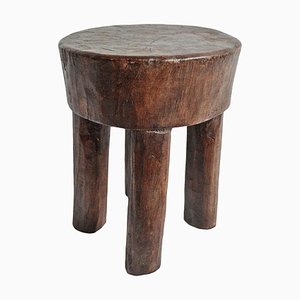 Westafrikanischer Vintage Holzhocker