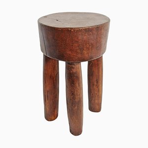 Westafrikanischer Vintage Holzhocker