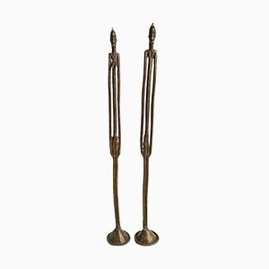 Figurines Dogon Antiques en Bronze, Set de 2