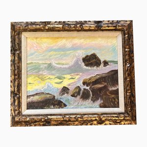 Seascape, 1970s, Paint, Framed