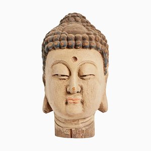 Antique Wooden Buddha Head