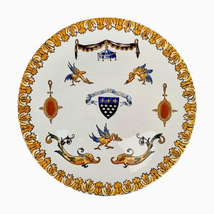 Plato de pared Mont Saint Michel francés neoclásico vintage de porcelana