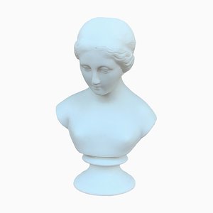 Escultura de mujer Parian vintage de porcelana, años 60