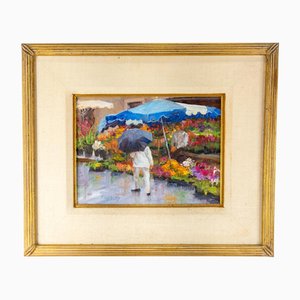 Peggy Kingsbury, Ende des 20. Jahrhunderts, Impressionistisches Öl auf Holztafel Gemälde, gerahmt
